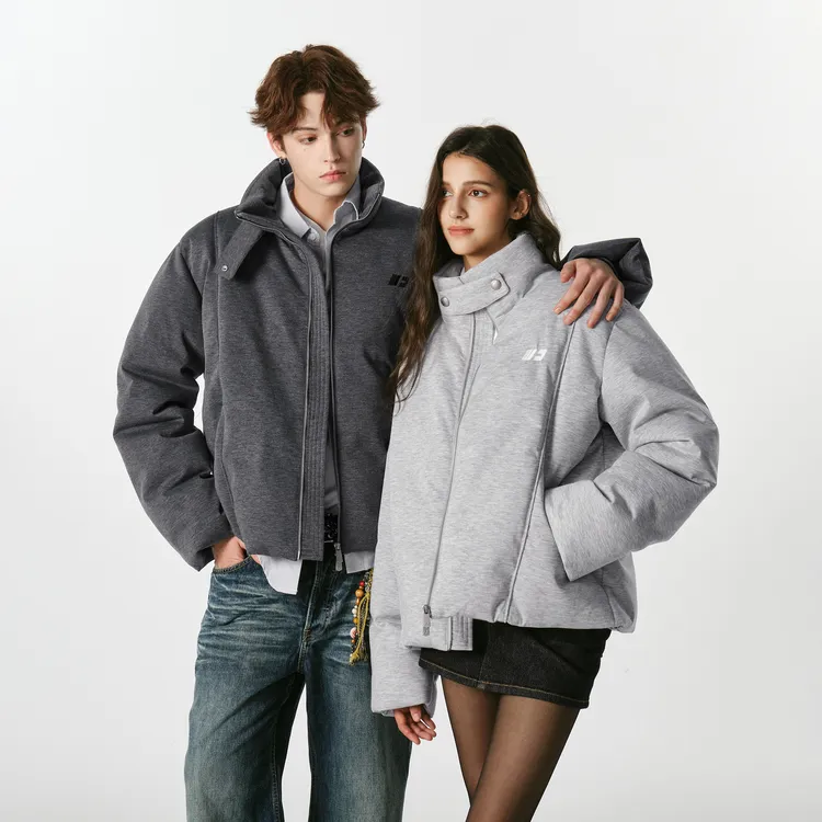 FORNINES防风立领90白鸭绒羽绒服男冬季情侣加厚防寒衣潮牌外套