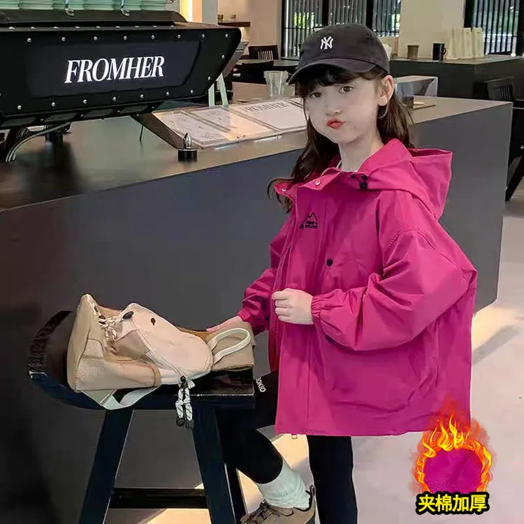 【现货】女童装秋冬装外套2025新款韩版中大儿童冬季夹棉连冲锋衣