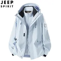 JEEP吉普三合一冲锋衣黑金石墨烯保暖内胆两件套情侣款抓绒衣夹克