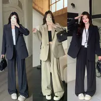 【wy】2025大码女装秋季新款西装外套休闲气质西装长裤3095 3097