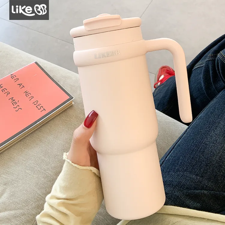 保温杯大容量水杯女生新款2025巨无霸冰霸杯带吸管316不锈钢杯子