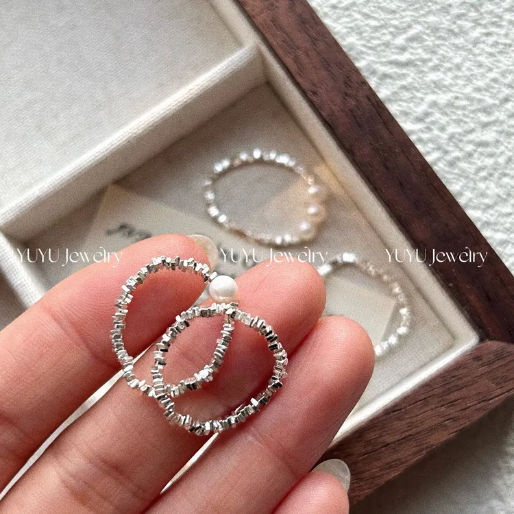 非金属仿珍珠戒指 碎戒珍珠戒ins风简约戒指