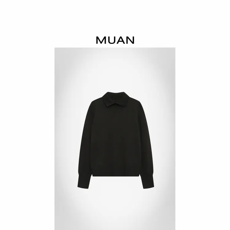 木岸MUAN：《高尔夫毛衣》定制老钱POLO领245克高级毛衣女D-DG3-143