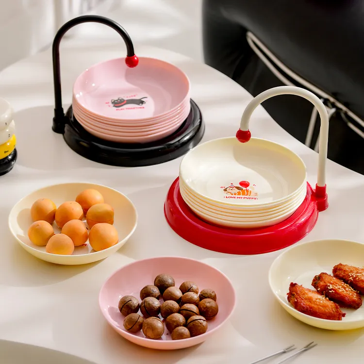 新款吐骨碟创意圆球造型日常家用吐骨头渣盘子碟子餐桌垃圾收纳碟