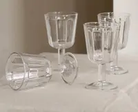 【双支装】透明玻璃高脚竖纹小酒杯