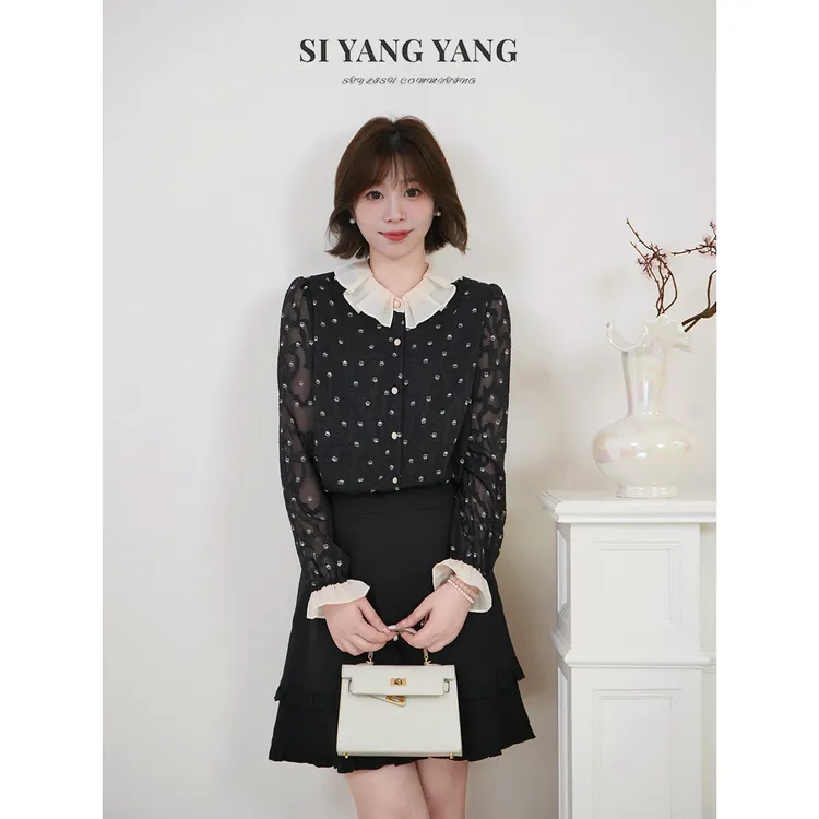斯洋洋轻薄提花时尚显瘦气质通勤减龄上衣SY508A027SYY