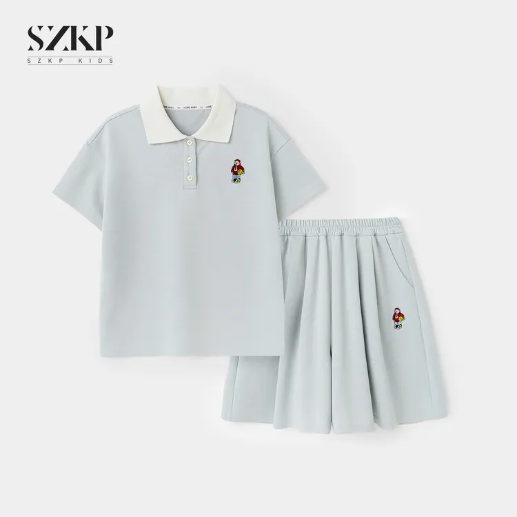 SZKP夏季新款女童装透气两件套中大童休闲儿童短袖套装BGTX551769