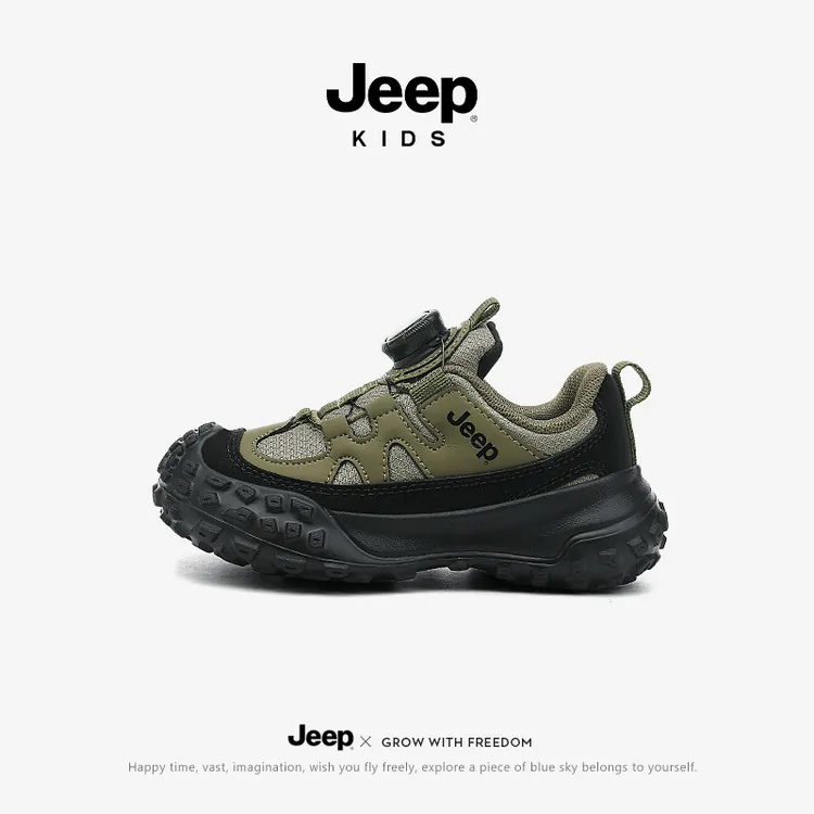 jeep男童鞋子透气休闲网鞋儿童运动鞋百搭老爹鞋软底女童跑步鞋