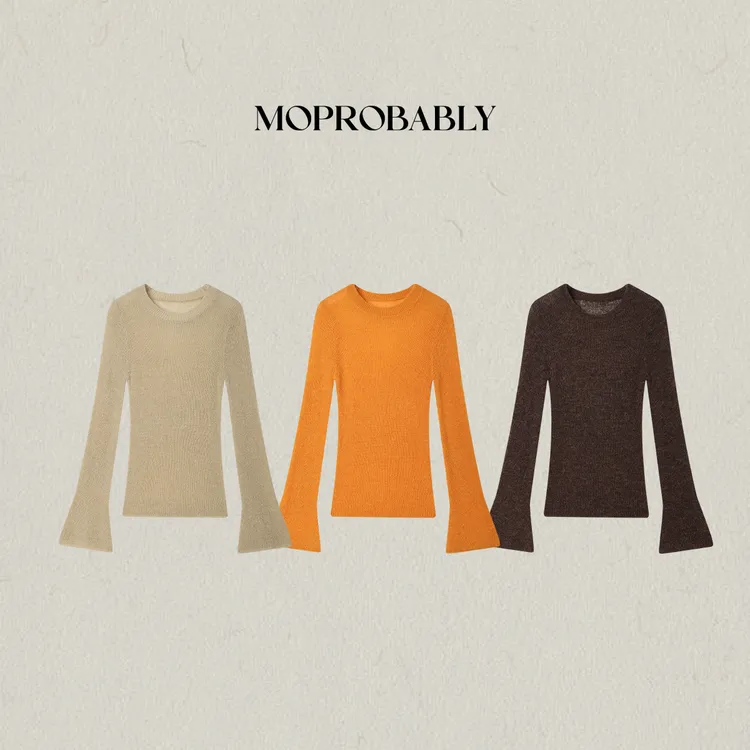 Moprobably李予诺「里物集」羊驼羊毛混纺纯欲套头针织衫L5476199
