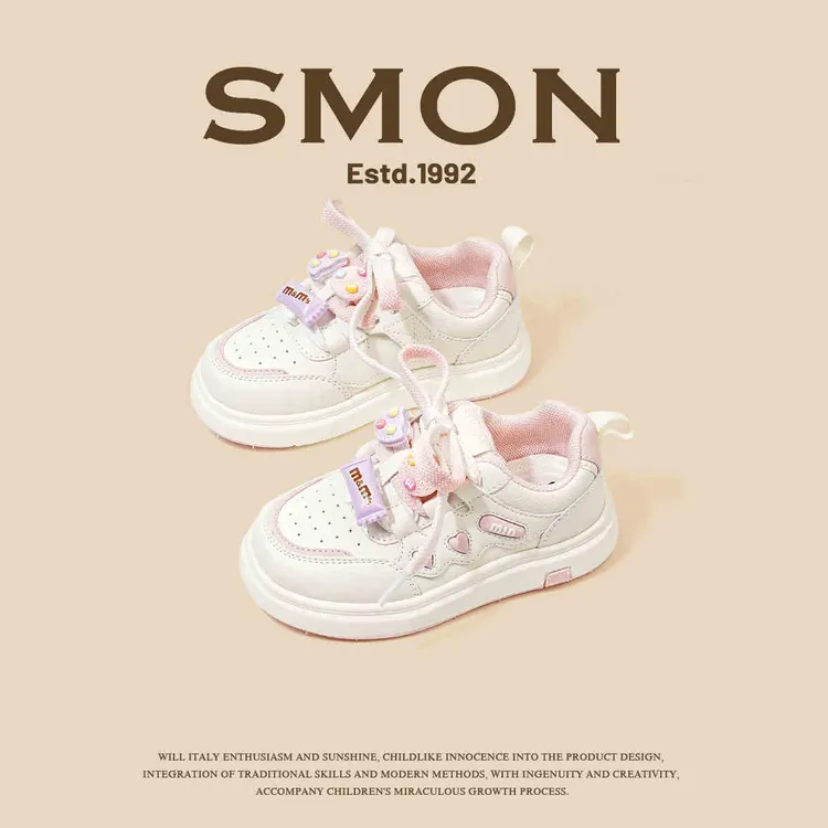 SMON特价书萌女童运动鞋2025春秋款儿童休闲鞋小白鞋男小童宝宝鞋