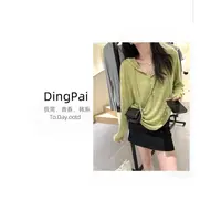 DINGPAI-[时尚新颖]2025秋季新款连帽百搭宽松时尚女款T恤X-5088