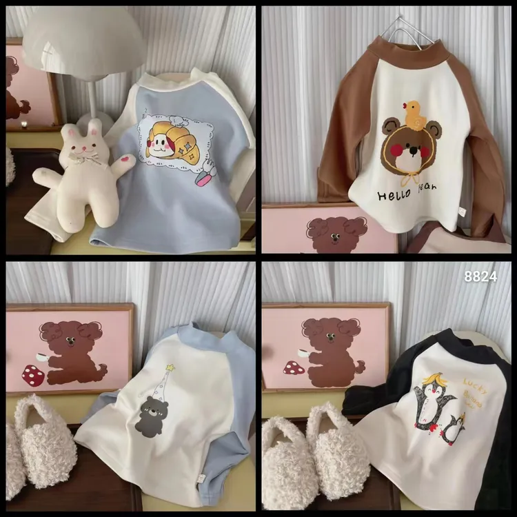 【过冬神器】男女童韩系加绒打底上衣半高领百搭保暖打底衫