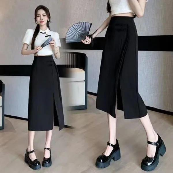 新中式新款爆款国风2025女装气质时尚百塔高腰显瘦中长款半身裙