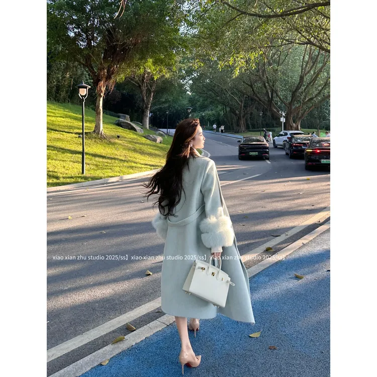 XXZHU「天生贵女」冬季羊毛手工双面呢大衣高级感长外套ZZ-940