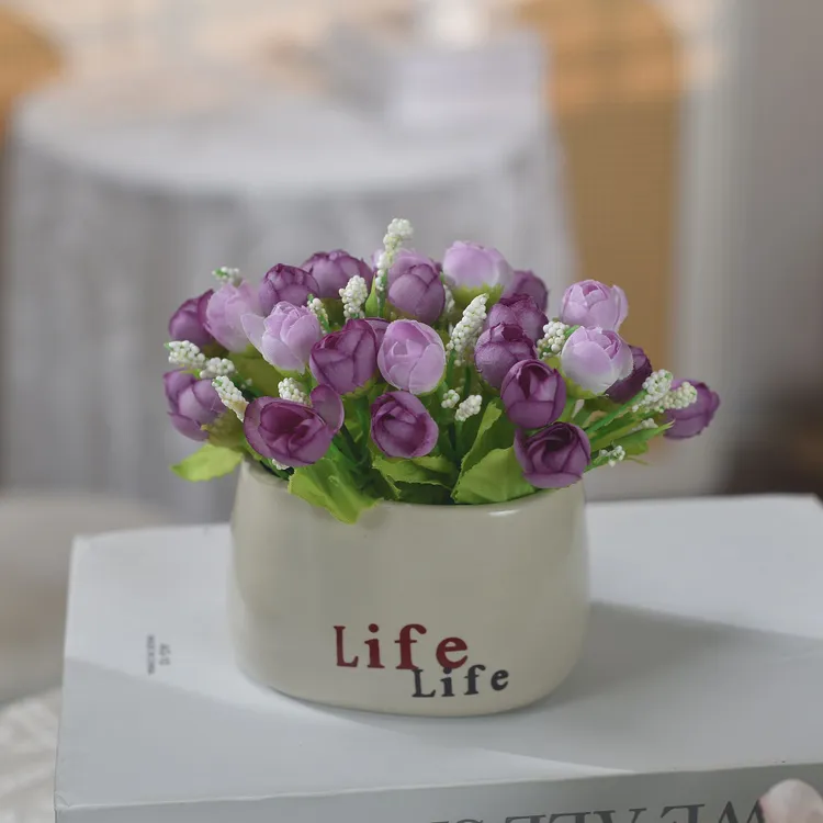 1《新品链接》假花摆件餐桌仿真花摆设客厅装饰花艺桌面家居花束