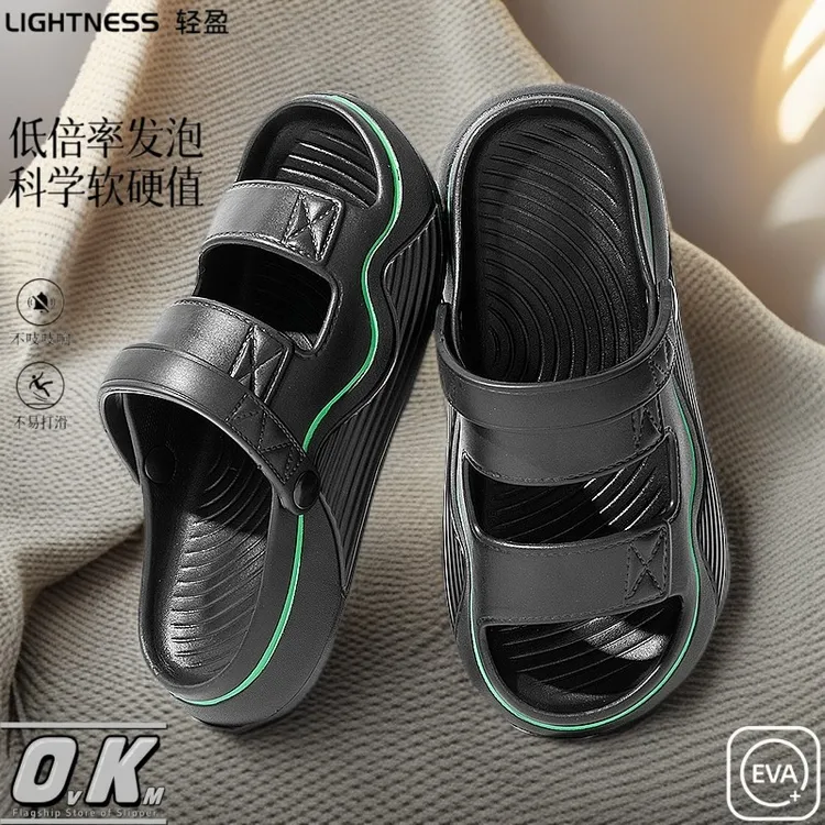 ovkm敲好穿耐磨直播间拖鞋男2025网红款拖鞋软弹女士沙滩半拖修腿