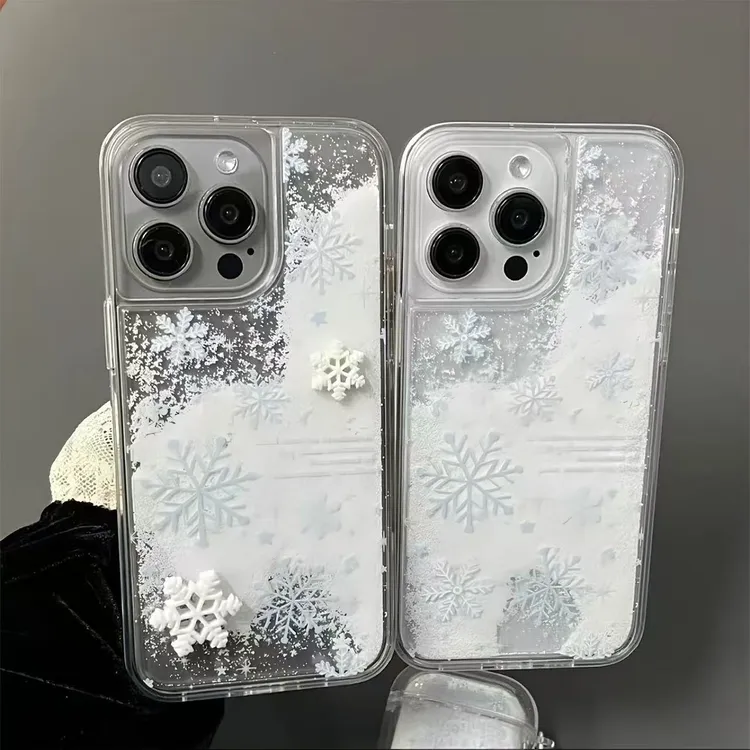 雪花流沙手机壳适用iPhone17苹果/华为/荣耀/oppo/vivo/小米/红米