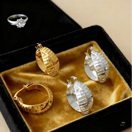 铜合金合成锆石耳饰 欧美潮流新款交叉条纹质耳扣耳环时尚大气轻