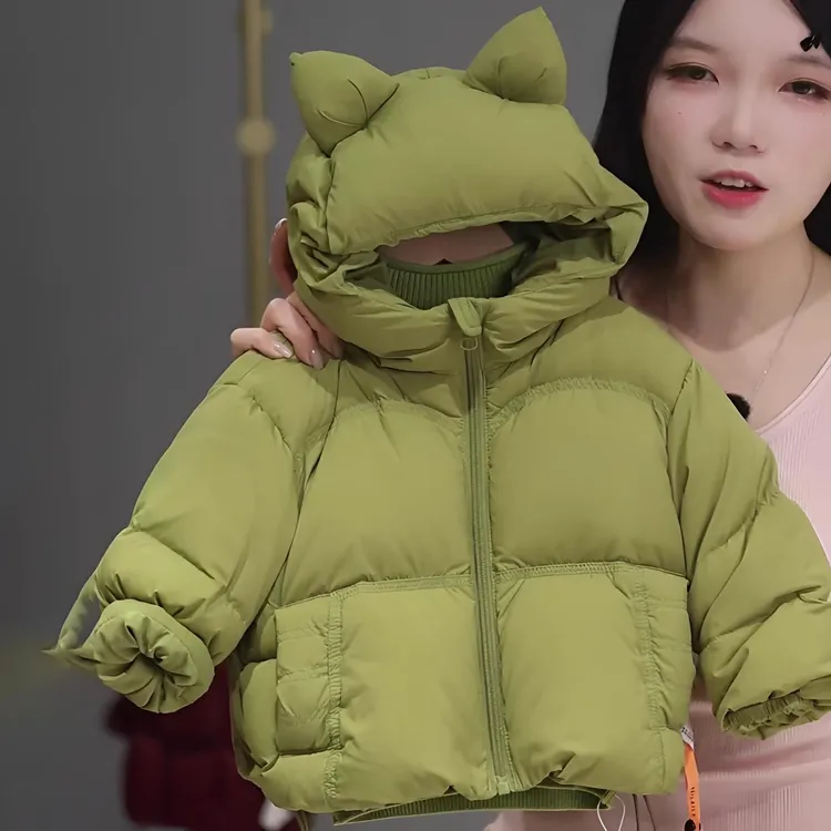 2025秋冬装男女童宝宝童装百搭连帽时尚洋气加厚保暖手塞棉服外套