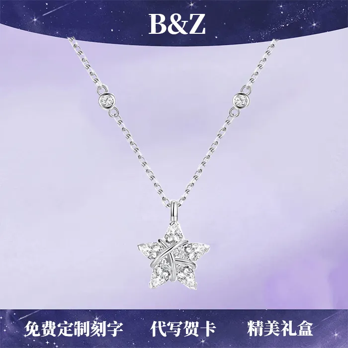 链子925银 幸运星项链925银轻奢织女星高级小众生日礼物送女友