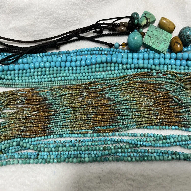 10小米链多圈108项链吊坠圆珠桶珠纯手工配饰Diy多样性发货