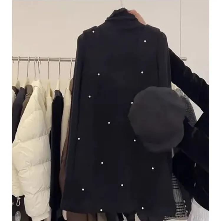 【现货】秋冬穿搭女2025新款韩版高领打底衫宽松显瘦背带裙两件套潮