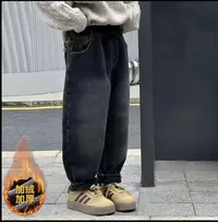 A200424童装女童牛仔裤2025秋冬宝宝韩版潮酷洋气宽松加绒牛仔裤