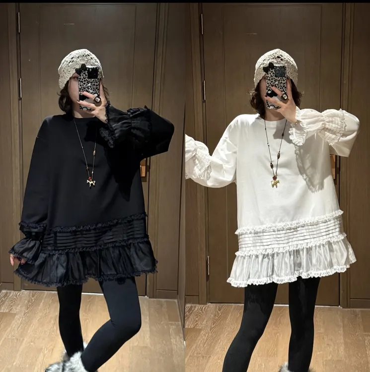 YDFSTUDIO小众【缪系甜心】欧货重工高品蕾丝拼接设计时尚百搭上衣