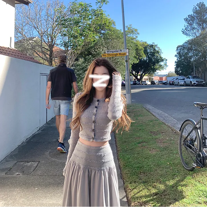 法式时尚上衣INS风夏季时尚两件套裙子慵懒风少女风温柔套装