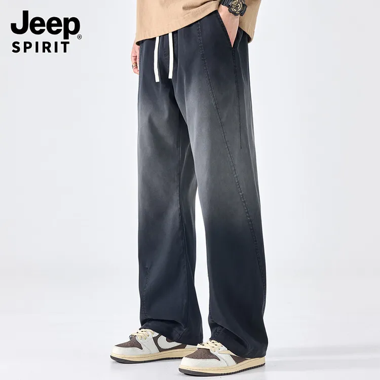 Jeepspirit吉普潮裤2025年新款百搭休闲裤男裤子美式复古潮流直筒