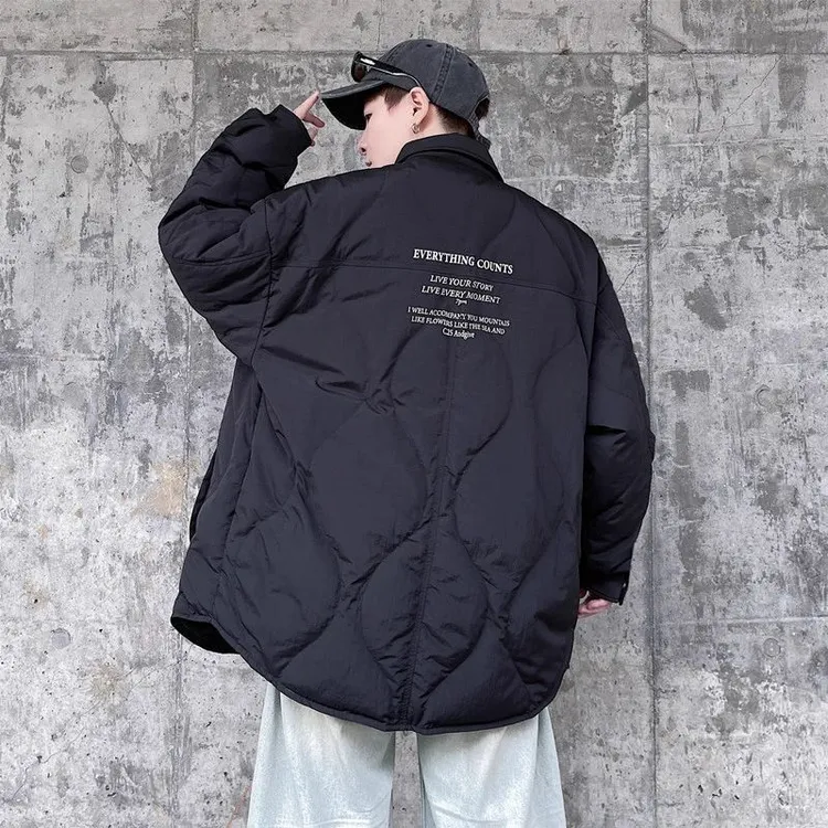 痞帅90绒轻薄羽绒服外套男宽松潮流时尚大码冬季休闲保暖羽绒衣