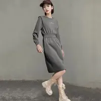 37961【依系列】灰色气质休闲连衣裙2J183292D