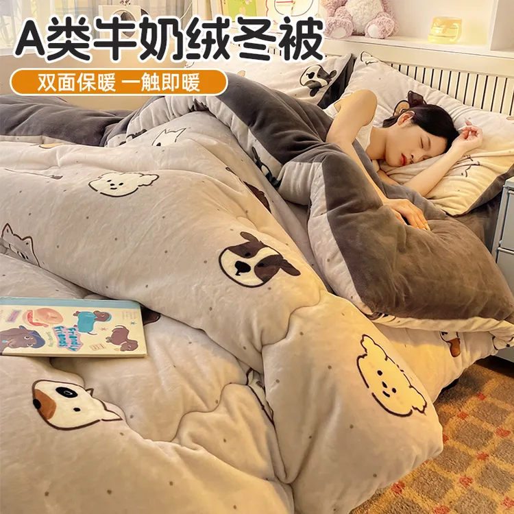 牛奶绒被子被芯棉被家用双人宿舍单人学生儿童被冬天冬被秋冬款商品图
