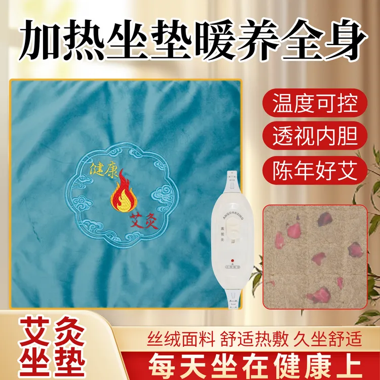 电加热电热垫老人成人全身护肩带老年人绒面家用艾草艾绒坐垫通用