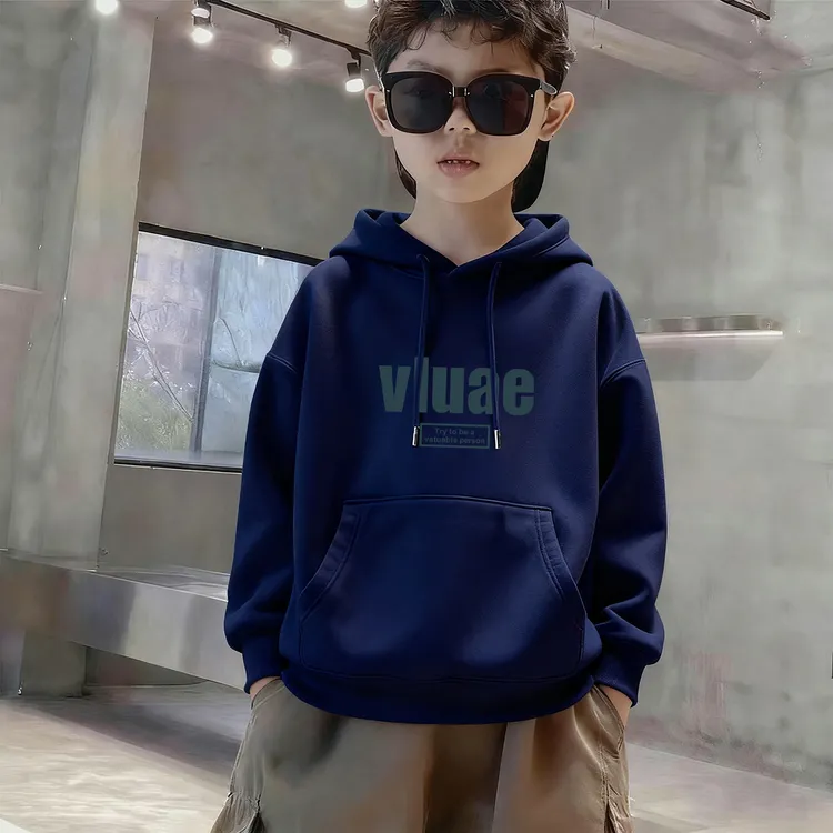 男童连帽卫衣秋款oversize宽松中大儿童衣服秋冬新款加绒青少年潮