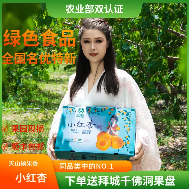 国家农业部双认证【绿色食品】小红杏新疆阿克苏吊干杏软糯香甜