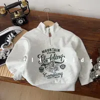 童例「24117立领皮标印花卫衣」春秋儿童卫衣立领男童女童长衫百搭