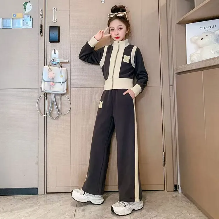 女童秋装运动套装大童时髦洋气秋季休闲网红炸街卫衣春秋款童装