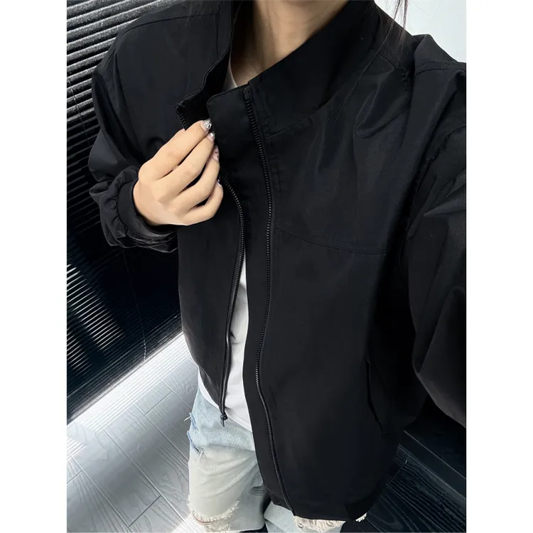 黑色cleanfit短款飞行员夹克男款秋季三防立领棒球服美式工装外套