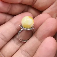 蜜蜡未镶嵌珠宝奇石戒指