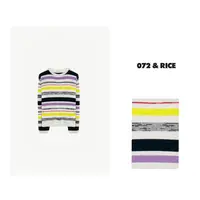 072 & RICE【凤梨酥】绵羊毛 秋季休闲圆领条纹长袖针织衫 LE189 FF
