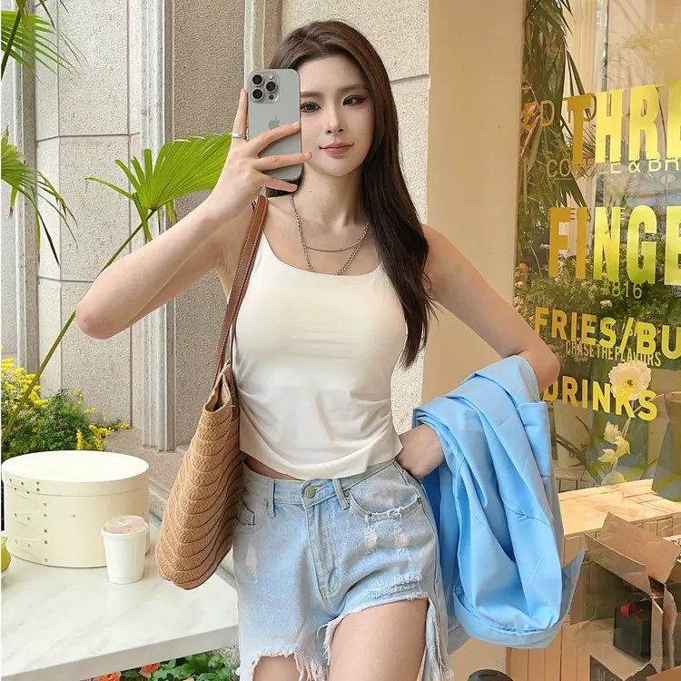 胖mm微胖显瘦遮副乳吊带美背内搭内衣G11#