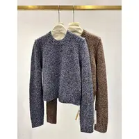 针织圆领提花正肩羊绒套衫2026