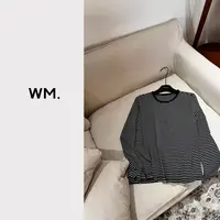 CMZW*窄边条纹*小众极简立裁显瘦正肩条纹打底JS-T-25100703