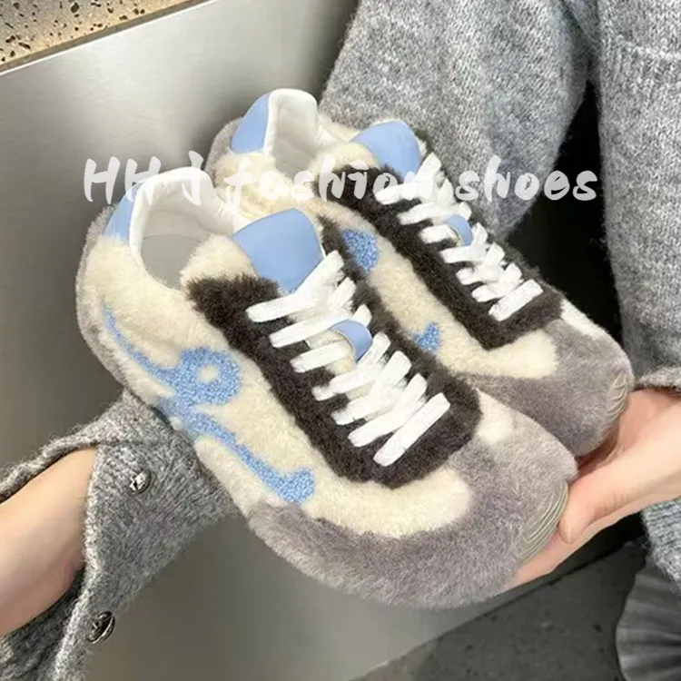 网红同款百搭阿甘鞋酷酷丑萌毛毛鞋德训鞋平底小众时尚百搭休闲鞋