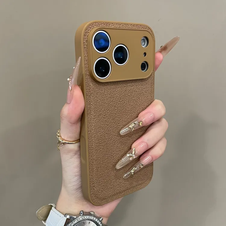 小众高级感纯色月坑纹适用iPhone17pro手机壳苹果16全包15promax