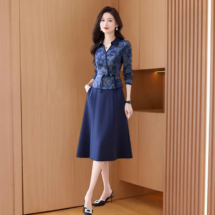 新中式国风时尚长袖连衣裙女士2025新款复古改良旗袍减龄爆款裙子