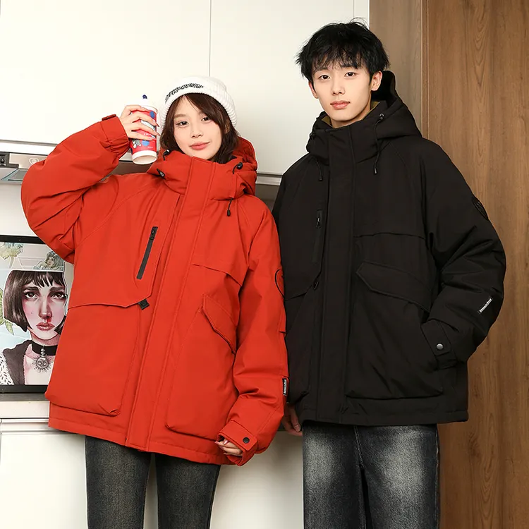 拓雪者90绒户外男女情侣外套冬季加厚保暖连帽羽绒服