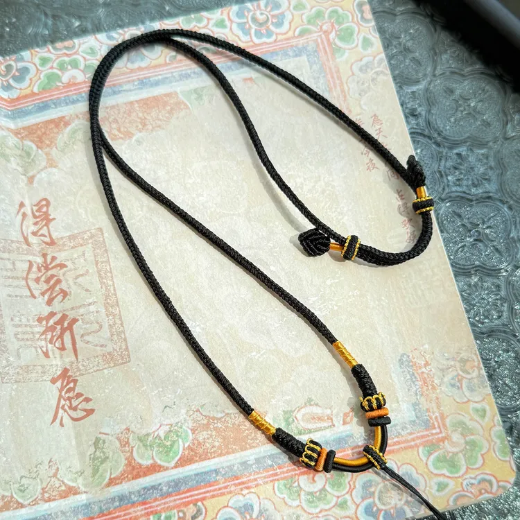 非金属布艺吊坠 全手工编织项链绳吊坠绳玉坠挂绳子挂脖可调节