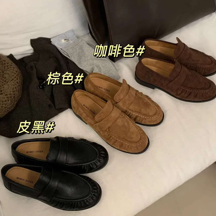 2025年春秋新英伦商务擦色鞋复古潮流时尚百搭平底乐福鞋女265-1